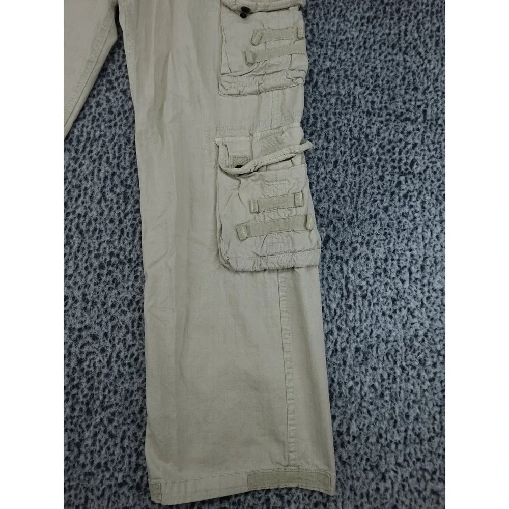 Royal‎ Traveler Cargo Pants Mens L Khaki Tan Multi Pocket Y2K Grunge Utility